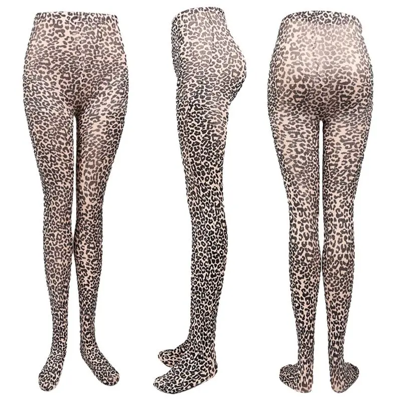 Колготки с высокой талией и леопардовым принтом для женщин девочек | Женская