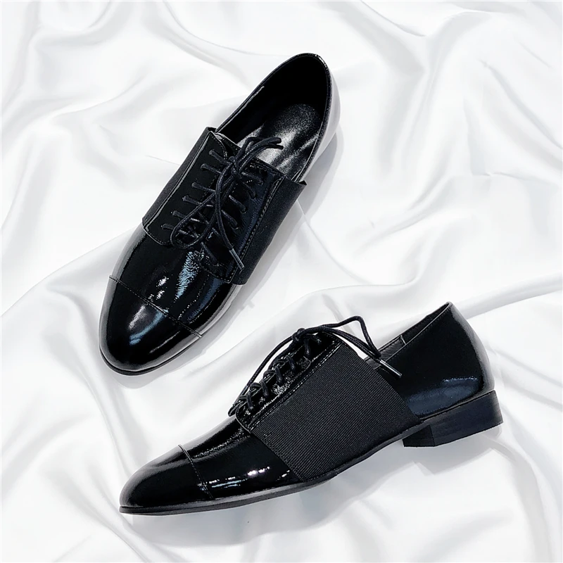 

Women's Flats Oxfords Genuine Leather Sneakers Ladies Brogues Vintage Spring Handmade Autumn Casual Shoes For Woman Footwear