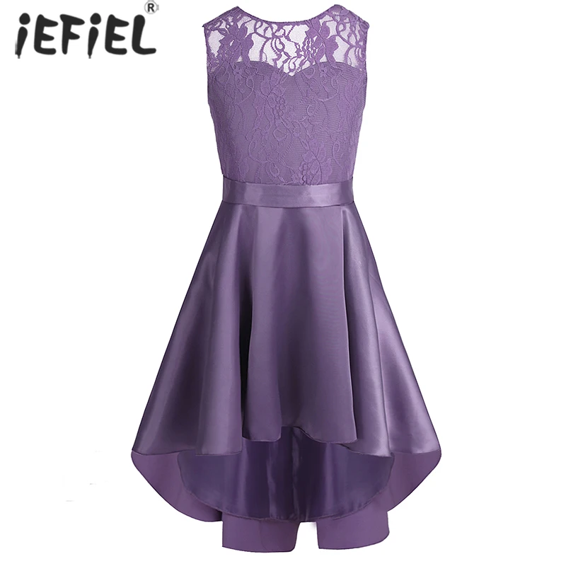 

Children Flower Girls Dress Sleeveless Lace Tulle Princess Dresses For Bridal Wedding Prom Party Formal Occasion Teenage Dress