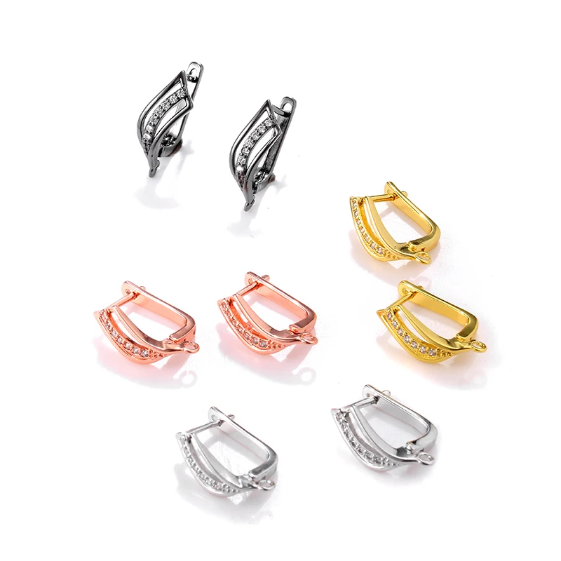 JunKang DIY циркониевые серьги с кисточками застежки для женщин ручная работа