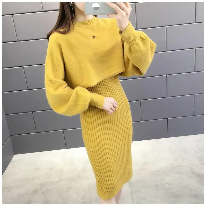 

Women's Dress Fall/Winter V-Neck Mini Dress Long Sleeve Knit Dress