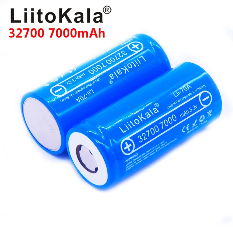 NEW LiitoKala 32700 Lii-70A 3.2v 7000mAh lifepo4 rechargeable battery cell LiFePO4 5C discharge | Электроника