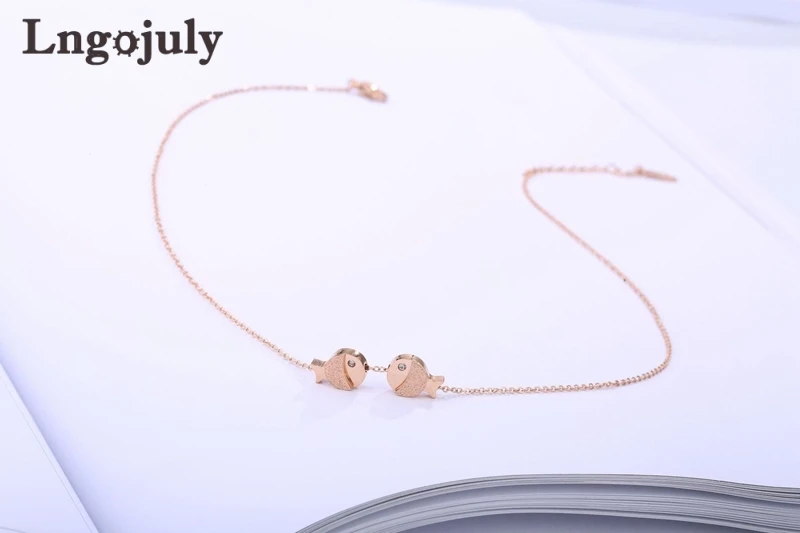 

Ожерелье женское из титановой стали с подвеской в виде рыбы