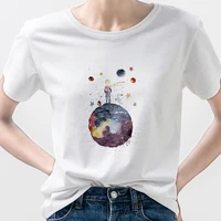 earth space little prince cartoon summer top t shirt femme fashion european casual park tee shirt basic oversized harajuku 2021