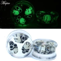 miqiao 2pcslot acrylic ear plug and tunnels earring piercings with luminous ear gauges expander body jewelry