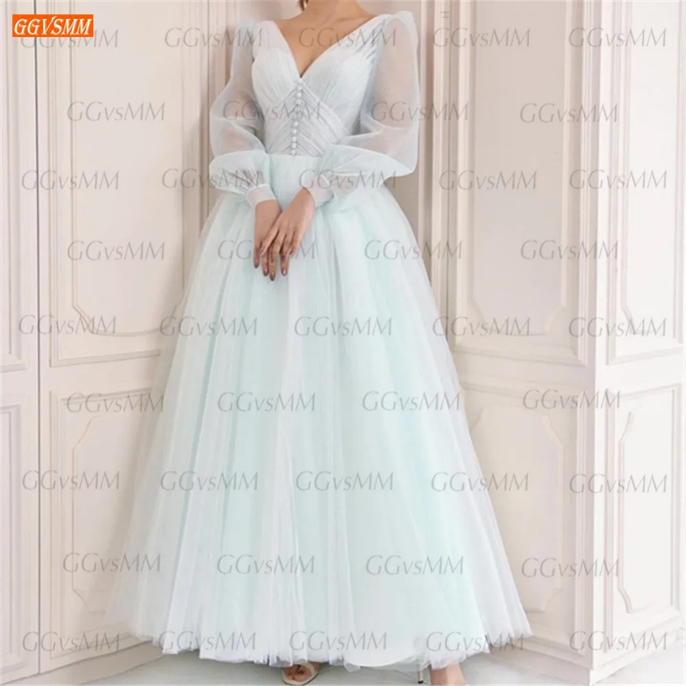 

Charming Prom Dresses 2021 vestido de fiesta largo Custom Made платье для свадебной вечеринки Long Puff Sleeves Women Party Gown