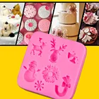 Рождественские Силиконовые Формы для кексов сделай сам, рождественская елка, Санта-Клаус, лось, сани, форма, формы для шоколада, торта, инструмент для украшения тортов