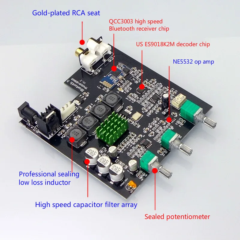 TPA3116 50 Вт * 2 Bluetooth 5 0 цифровой усилитель мощности плата усилителя с QCC3003