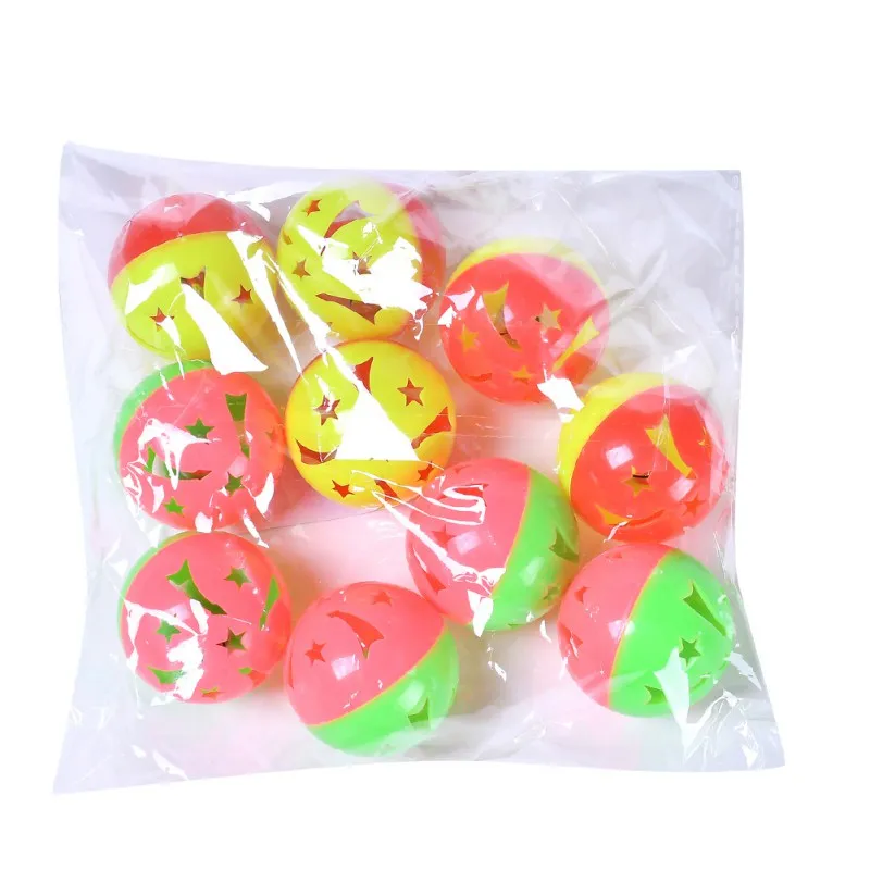 Красочные звезды с колокольчиками 10 шт./партия пластиковые игрушки для домашних