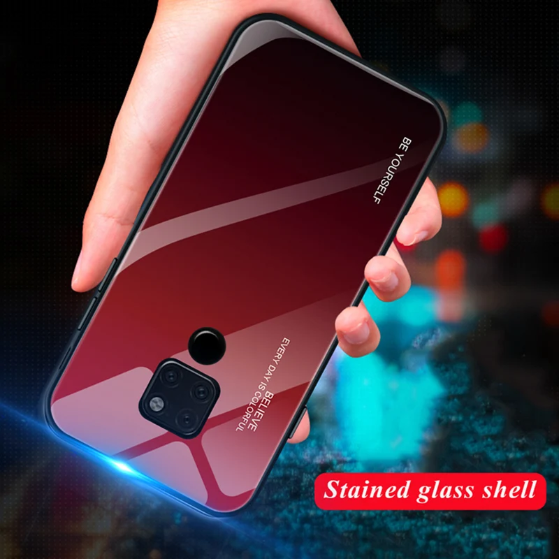 Окрашенное цветное закаленное стекло для huawei mate 20 Pro 10 Lite полный градиентный телефонный чехол для huawei Y9 Y6 Prime Y5 Y7