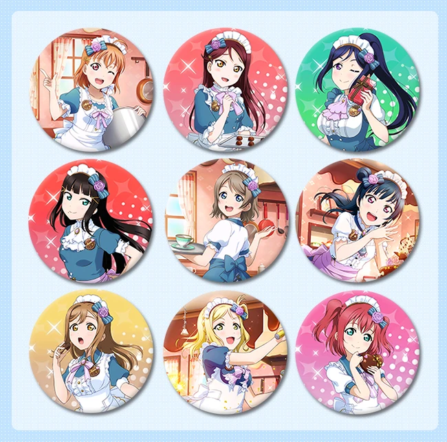 1 шт. 58 мм аниме Love Live!Sunshine! Aqours горничной милый охара Мари канань железная Кнопка