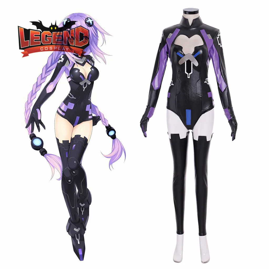 Нептун Hyperdimension Neptunia Пурпурное сердце Косплэй костюм сексуальное боди