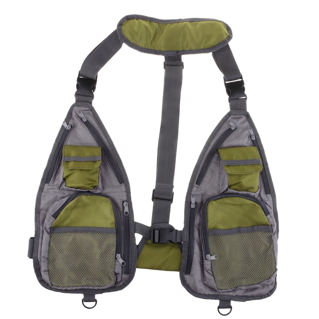 Multi-pocket Fly Fishing Vest Adjustable Chest Mesh Bag Pack Outdoors | Vests