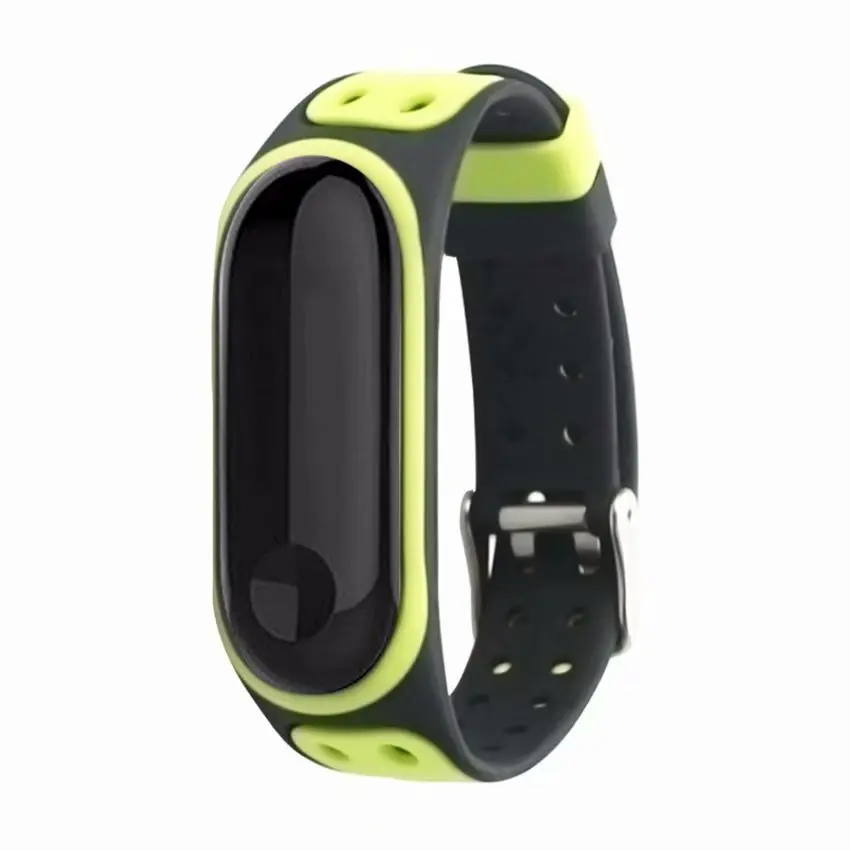 Ремешок силиконовый для Xiaomi Mi Band 3 4 5 спортивный сменный Браслет двойного цвета