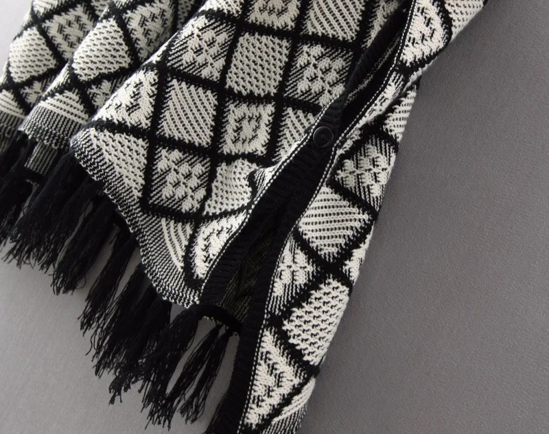 Женские Длинные кардиганы 2021 новый национальный ветер жаккардовый вязаный