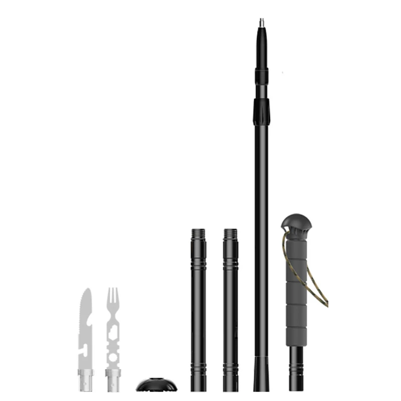 

Многофункциональная Трекинговая палка, Модернизированная силиконовая светящаяся походная палка из алюминиевого сплава для пеших прогуло...