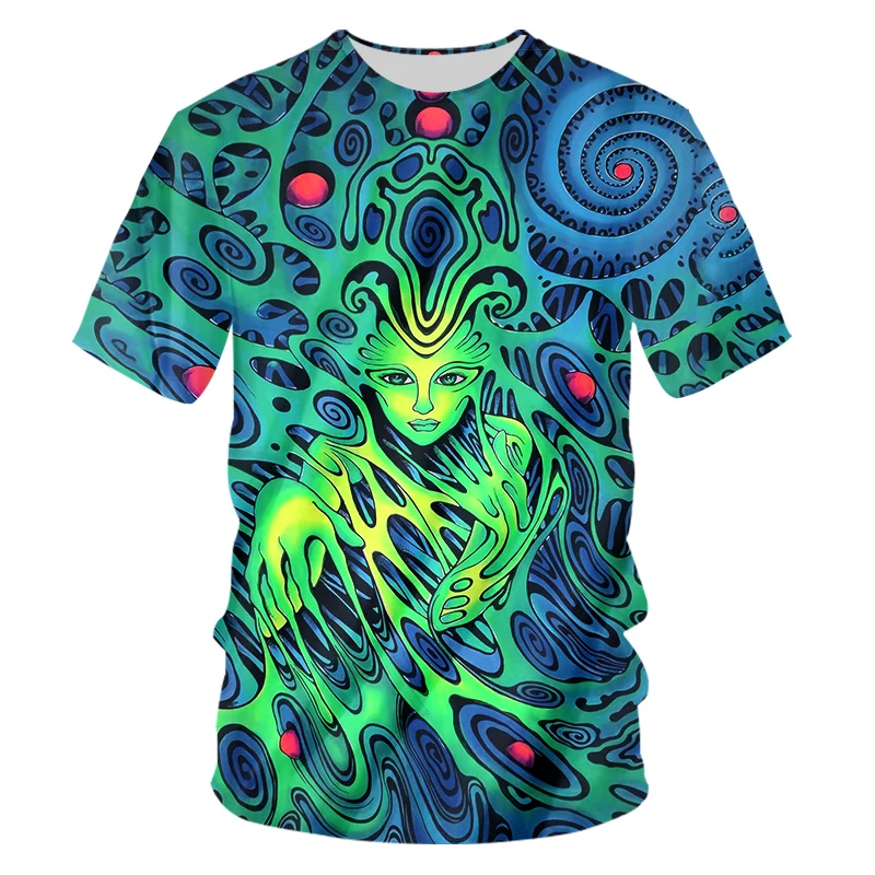 

T Shirt Men Woman 3d Printed Colorful Trippy Summer Top Fashion Clothes Hip Hop Printed Elephant Psychedelic Tees
