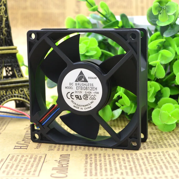 

Новый EFB0812EH 8 см 8025 12V 0.42A защиты электродвигателя Вентилятор охлаждения
