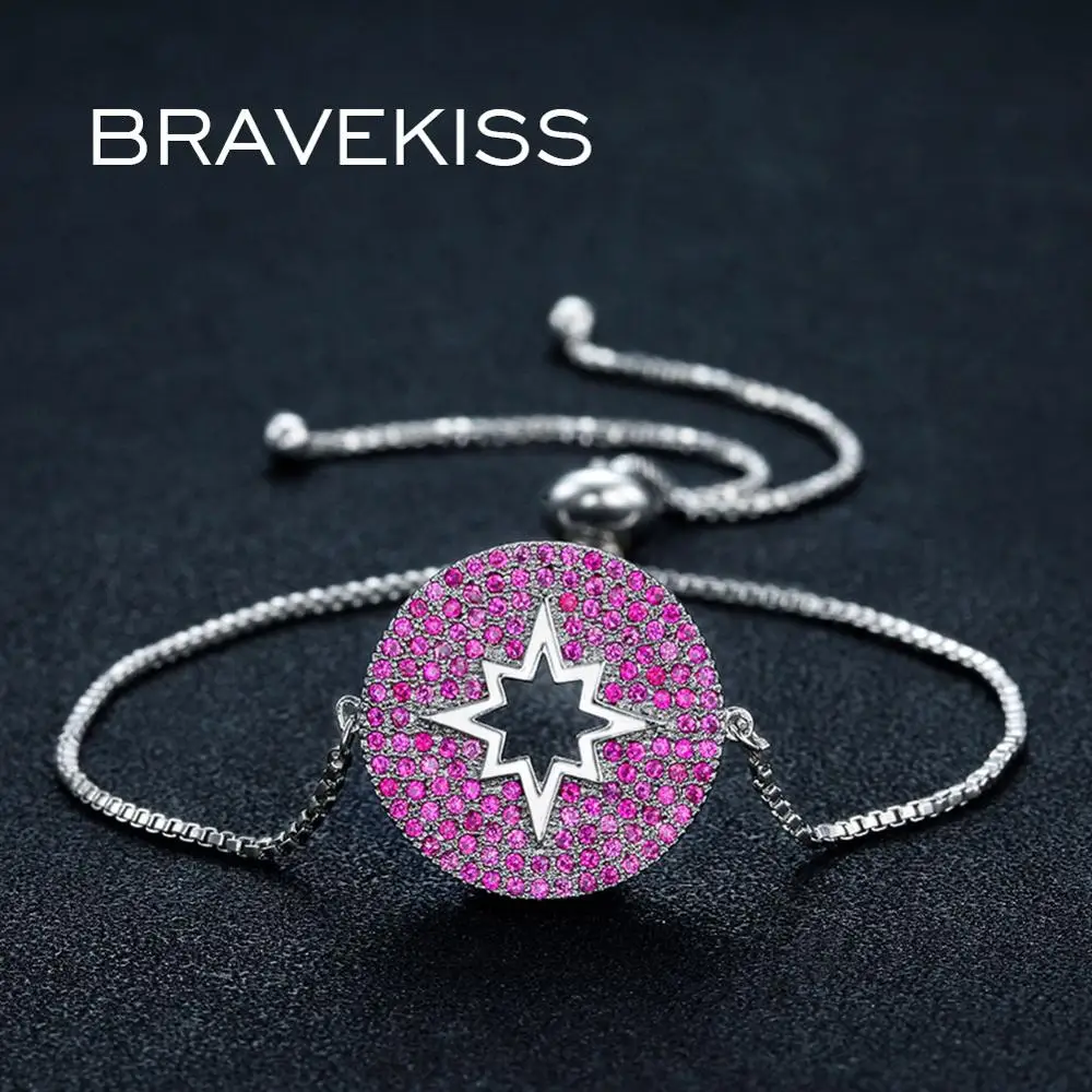 BRAVEKISS винтажный Шарм Круглый Красный австрийский ящик цепь горный хрусталь