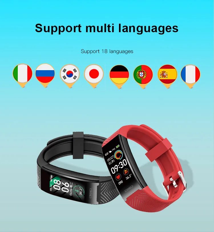 

24 Continuous heart rate monitor Realtime Body Temperature Smart band Women Men Andriod Ios Smart bracelet Fitness Tracker watch