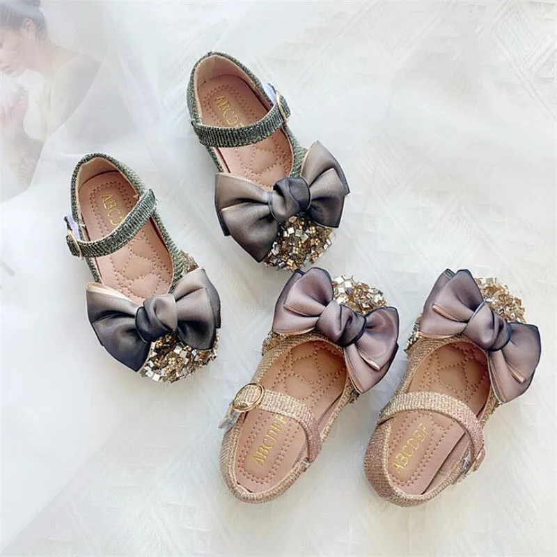 Новинка 2020 элегантные детские сандалии принцессы из искусственной кожи Детские