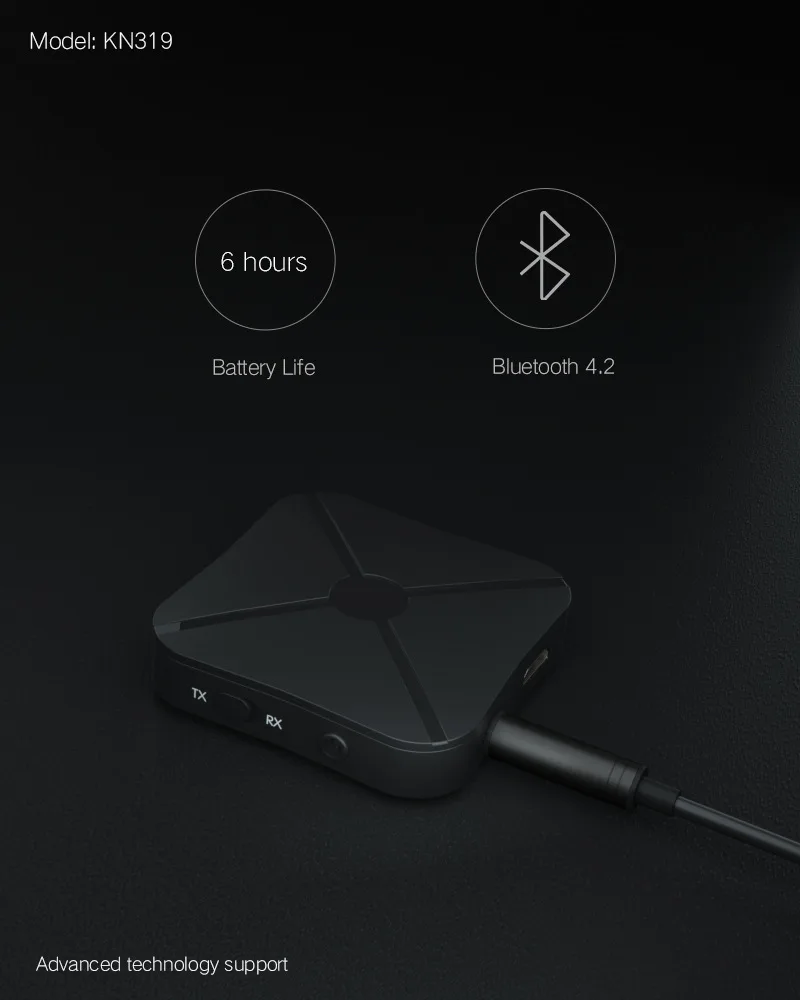 2в1 Bluetooth 4,2 аудио приемник передатчик беспроводной Bluetooth 4,2 настоящий стерео адаптер с 3,5 мм AUX для ТВ наушников динамик