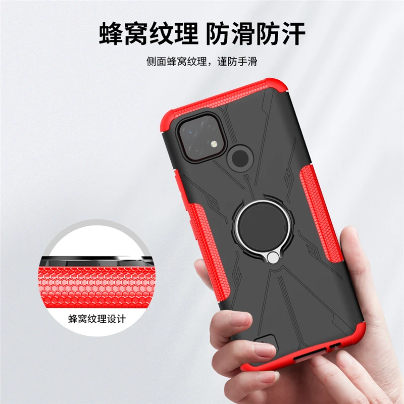 for realme c21 case for oppo realme c21 cover armor silicone rubber stand ring protector case for realme c21 c22 case free global shipping