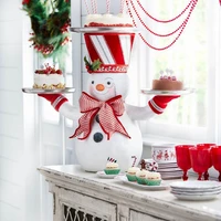 creative christmas snowman snack display stand exquisite food cake pastry serving stand xmas party home decoration supplies