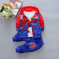 toddler boy clothes cartoon super printed man embroidery hooded coatshirtpants 3pcs kids costume boys clothing set outfits