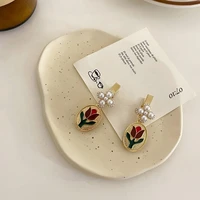 simulated pearl barrettes beaded geometric tulip women hair clip hairgrips hair accessories girls jewelry fashion hair pins