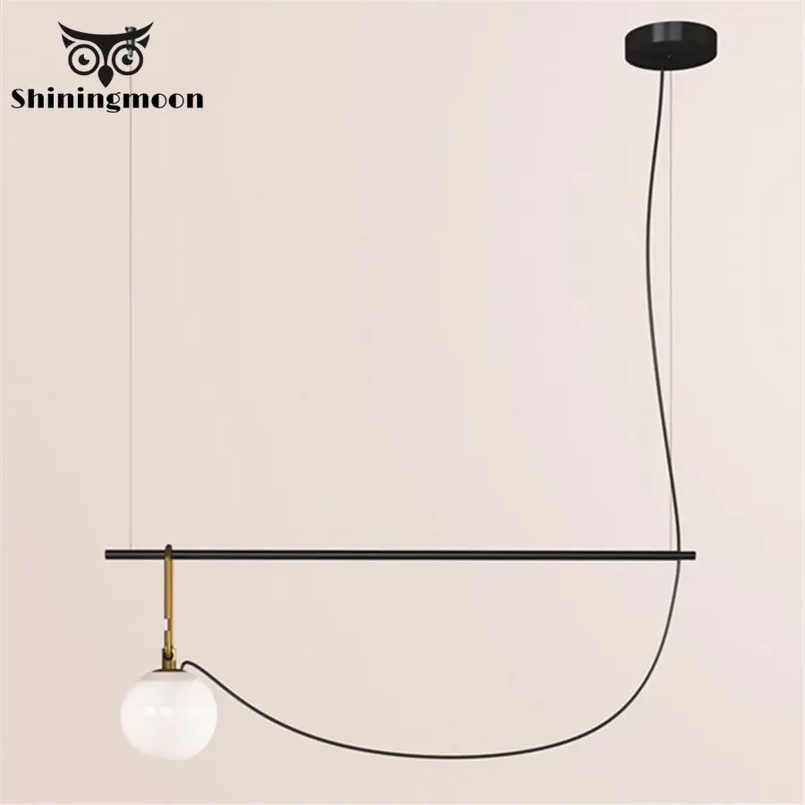 Постмодерн креативные линии дизайн стеклянный глобус люстра освещение