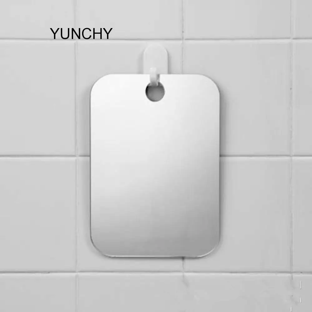 

Yunchy Acrylic Anti Fog Shower Mirror Bathroom Fogless Fog Free Mirror Washroom Travel for Man Shaving Mirror 13*17Cm