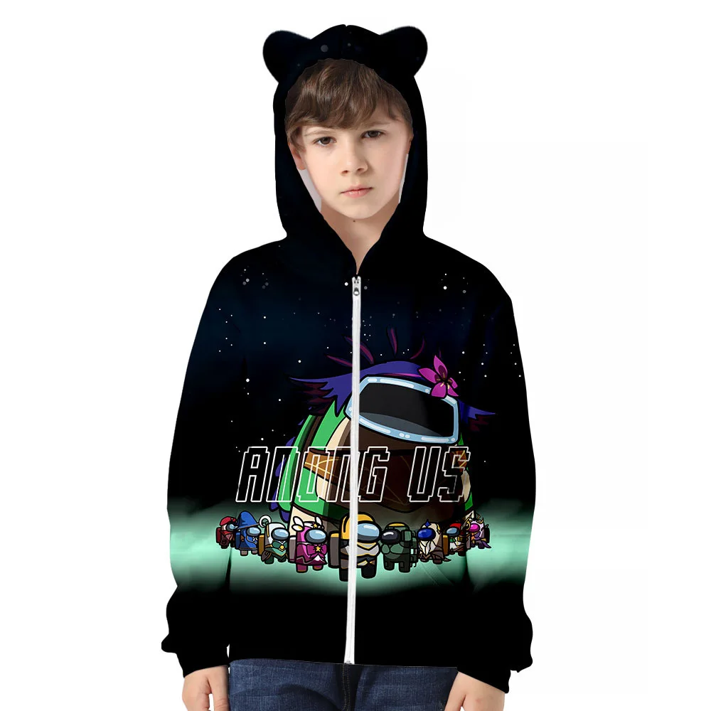 

2020 Winter Hot Among US Impostor Kids Hoodies Hooded Cat Ears Cute Cotton Casual Hip Hop Harajuku Streetwear Hoodie Sweatshirts