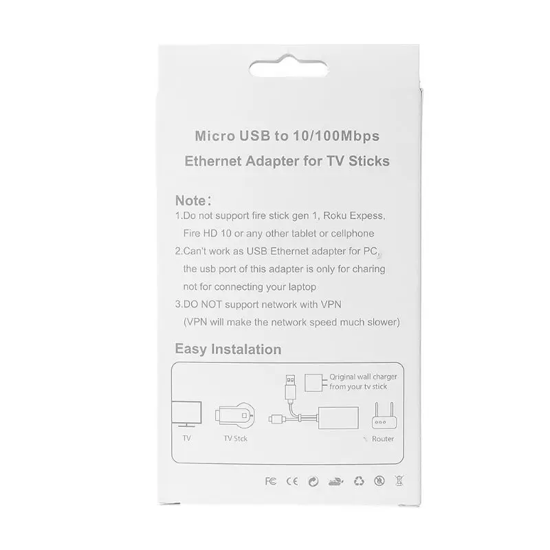 68UB Fire TV Stick 480 Мбит/с Micro USB2.0 к RJ45 Ethernet адаптер 10/100 для нового TV/Google Home/Chromecast Ultra |