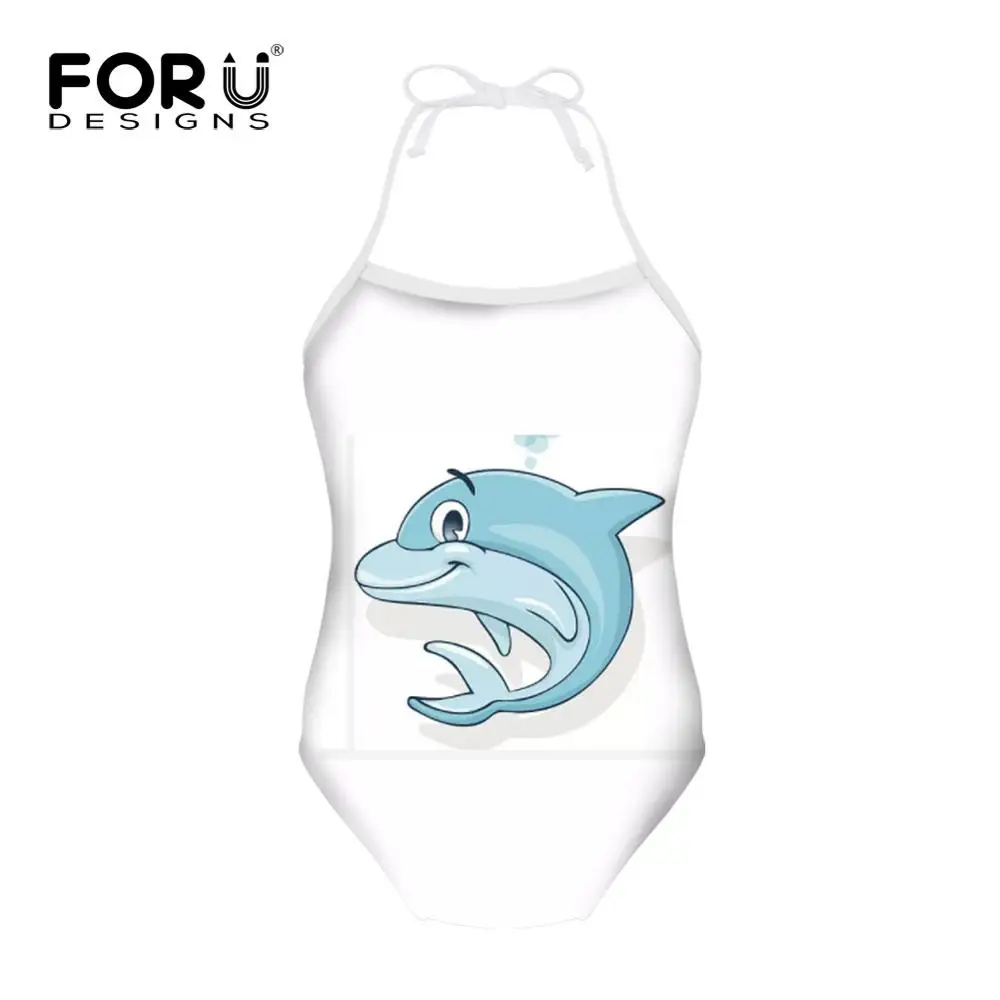HMP006BS FORUDESIGNS/милый цельный костюм с принтом дельфина; купальный костюм для девочек; детская одежда для купания; одежда для купания для малышей; летний купальный костюм - Цвет: HMP006BS
