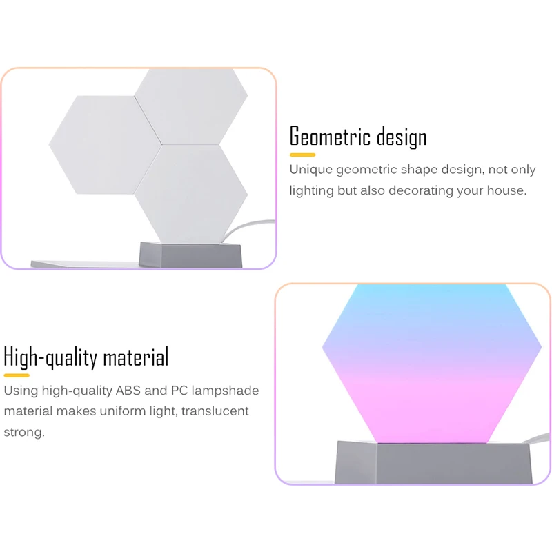 Diy Quantum Lights Creative Geometry Assembly Led Night Light Smart App Control for Google Home Amazon Alexa Lamp