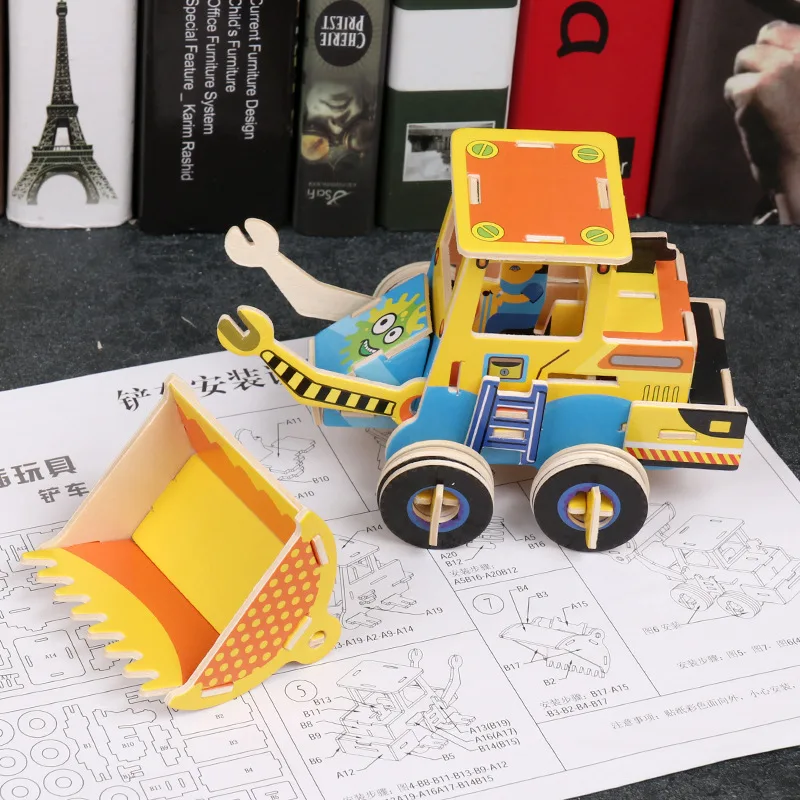 Robotime деревянная 3D модель здания игрушка подарок пазл автомобиль инженерный