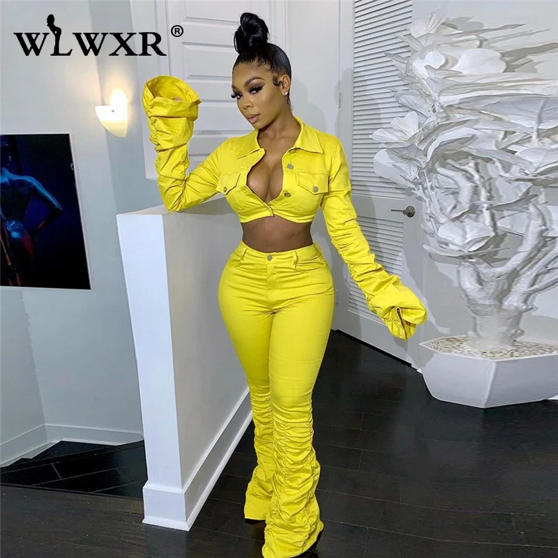 WLWXR плиссированный сексуальный клубный комплект из двух предметов женская