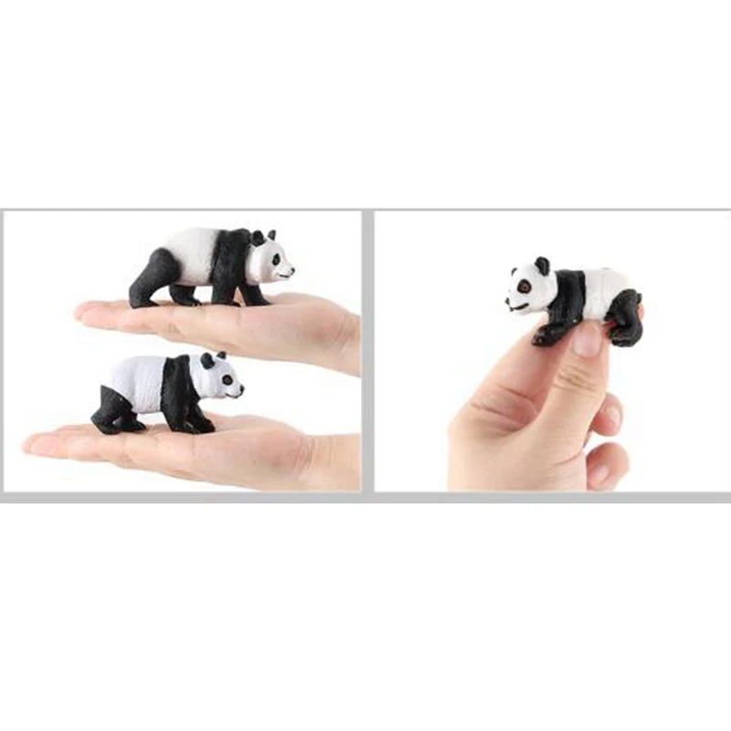 

3Pcs Solid Wild Animal Model Panda Animal Model Micro- Landscape Decoration
