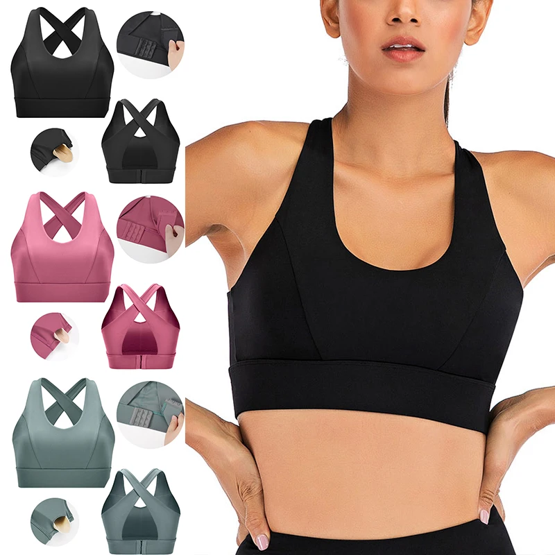 

Спортивные бюстгальтеры для тренировок для женщин топ для бега йоги фитнеса с открытой спиной Одежда с подушечками A7