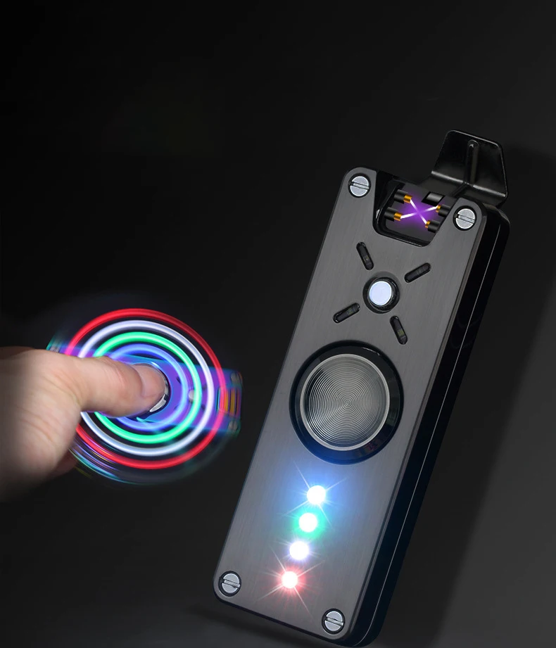 4 Led ручной Спиннер электрическая зажигалка с подключением к USB забавная сигарета электронная двойная дуга Зажигалка перезаряжаемая игрушка Спиннер мужской подарок