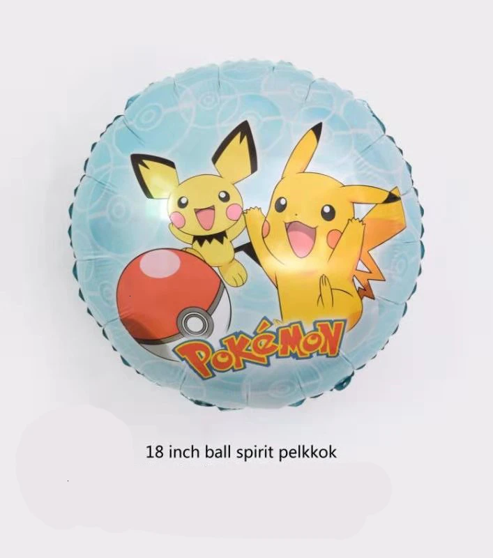 Picacho round-B 1pclarge Пикачу PokemonGo гелиевые фольгированные шары, украшения для дня рождения, подарок на день детей, детские игрушки, надувные шары - Цвет: Picacho round-B