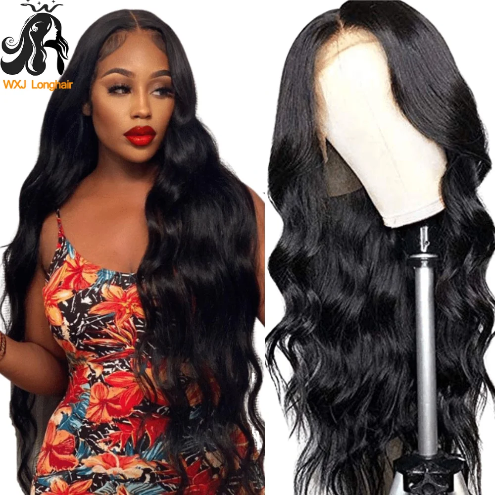 Парик 30 дюймов с волнистой поверхностью парик из человеческих волос на сетке