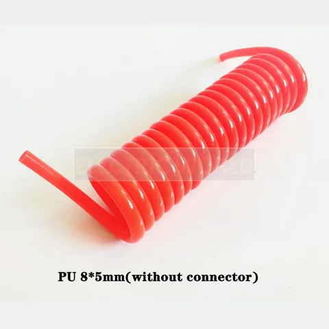 Трубка из полиуретана 8*5 мм Спиральная воздушная труба ПУ пружинная трубка Воздушная труба Компрессорный шланг с/без разъема Пневматический шланг Труба спиральная воздушная труба