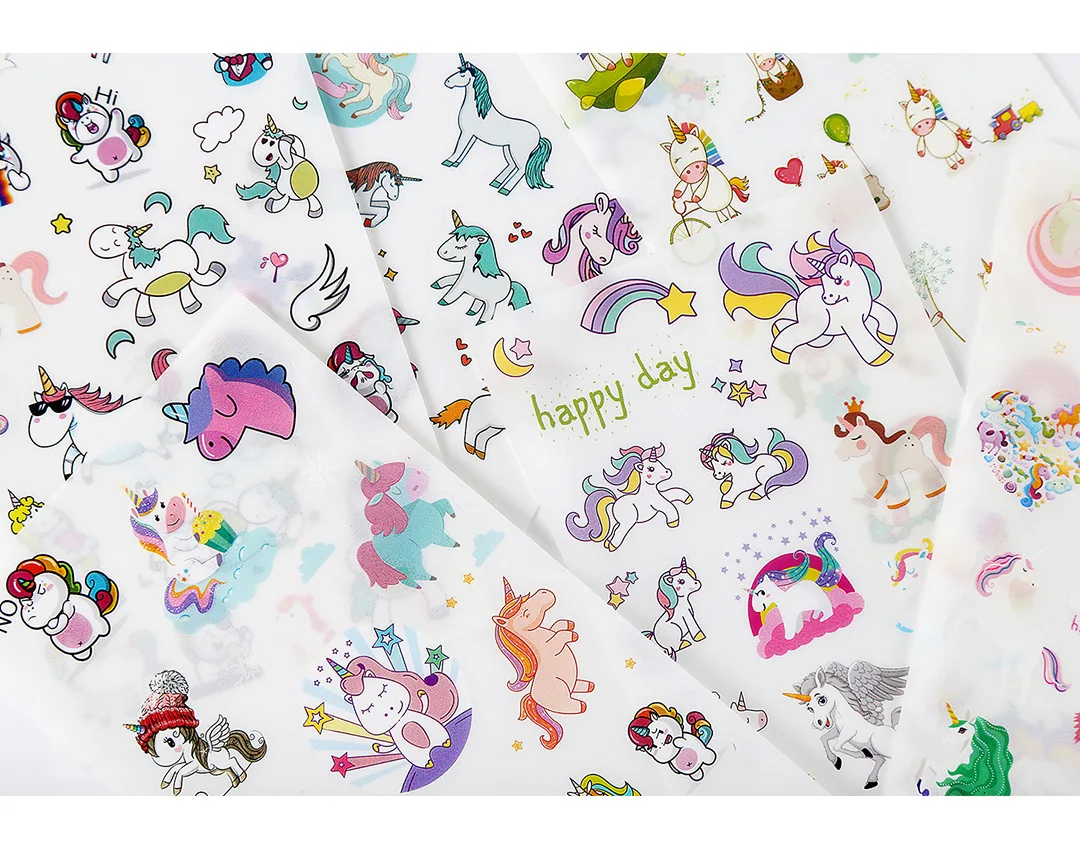 Милые Мультяшные наклейки единорога s 6 листов/шт. дневник сделай сам скрапбукинг