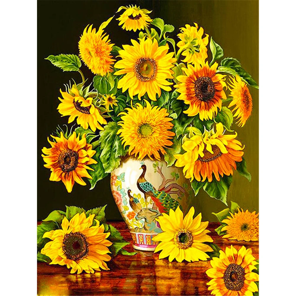 

Sunflowers Flower DIY Full Diamond Painting Diamond Embroidery Diamond Mosaic Kit Home Decor Christmas Gift Picture On Decor