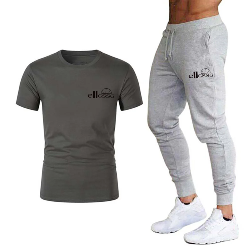 

Men's summer new trend fashion printing personality sports short-sleeved T-shirt casual pants jogging wear brand men's clothing