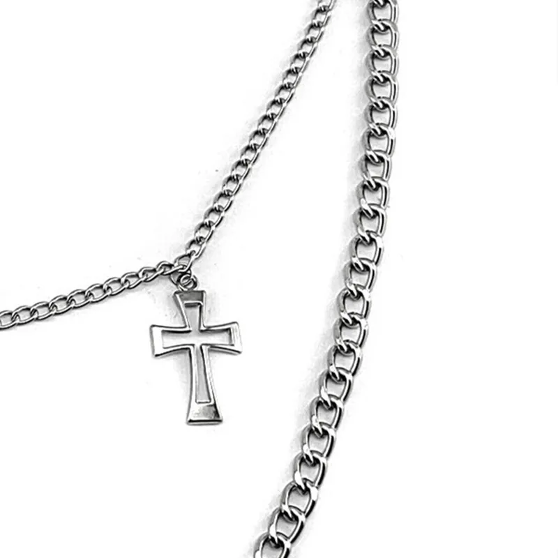 

Rock Cross Pendant Pants Chain Punk Hip-Hop Trendy Two Layer Belt Key Chain Long Jeans Waist Pants Chain Clothing Accessories