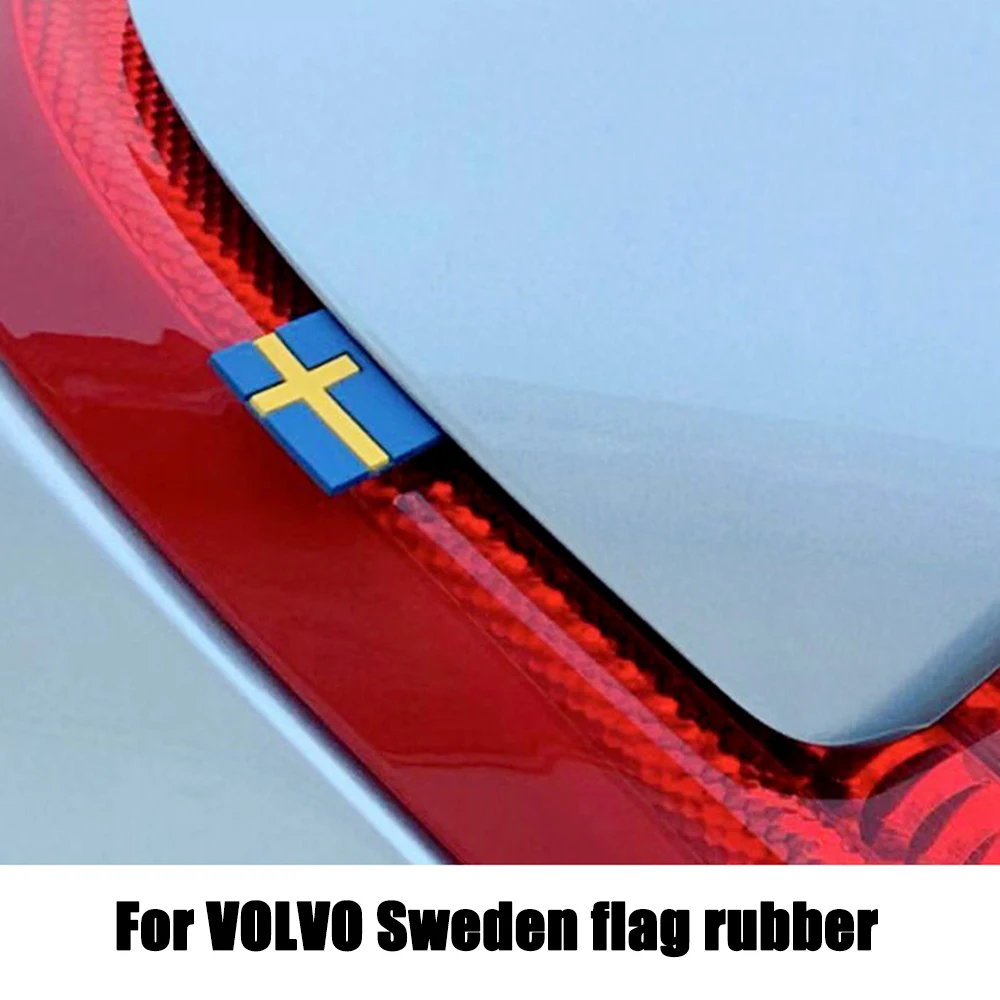 For Volvo car modified car 3D sticker Polestar logo front grille Trunk lid marked Zinc alloy Signage Refit Sweden flag rubber