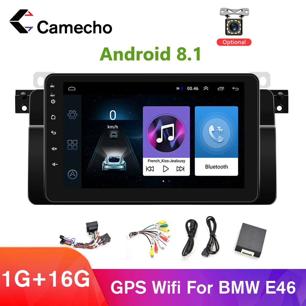 Автомобильный мультимедийный плеер Camecho 8 дюймов Android 1 2 Din ГБ 16 Wi Fi резервная